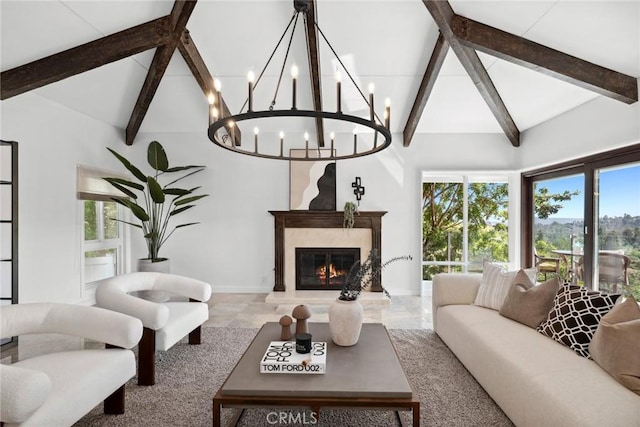 10255 Overhill Dr, Santa Ana, CA 92705 - living room with a high end fireplace and a chandelier