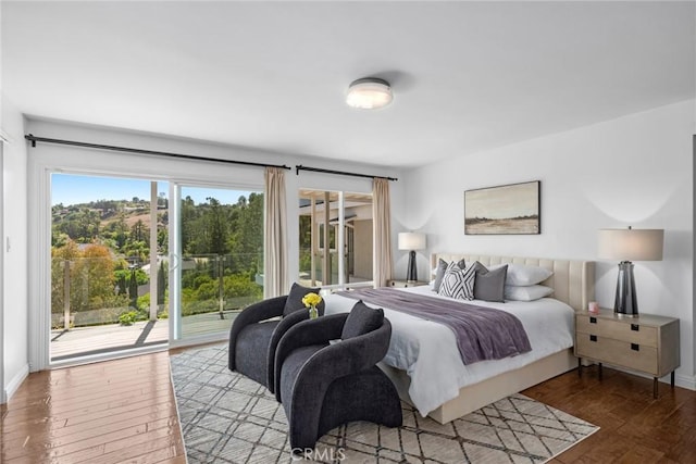 10255 Overhill Dr, Santa Ana, CA 92705 - bedroom with access to outside and hardwood / wood-style flooring