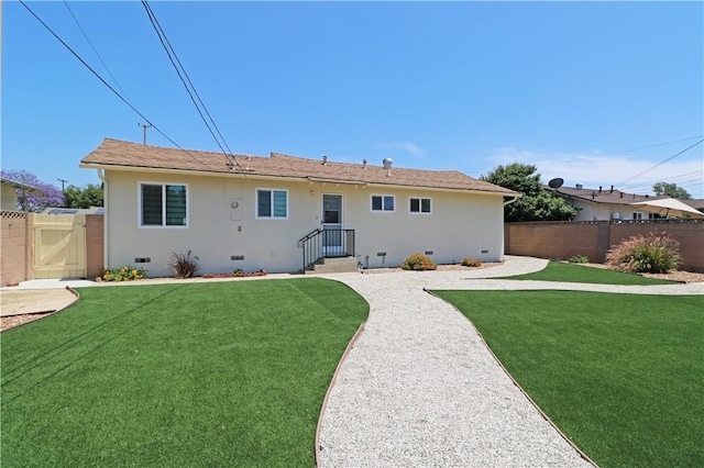 1116 N Center St, Orange, CA 92867 - rear view of property with stucco siding, a gate, and crawl space