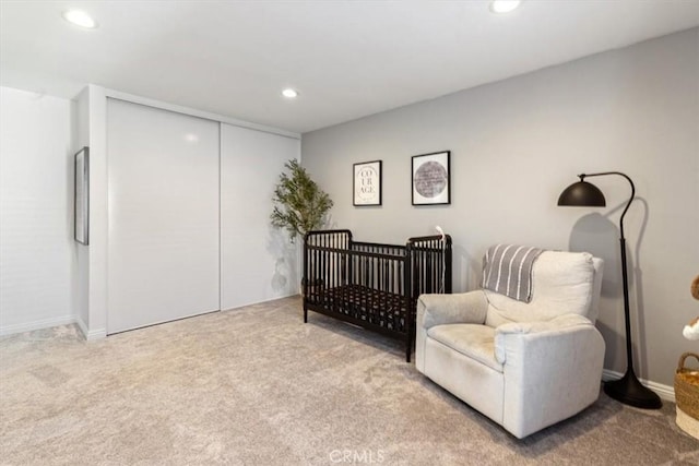 1174 Kingston St, Costa Mesa, CA 92626 - carpeted bedroom featuring a closet and recessed lighting