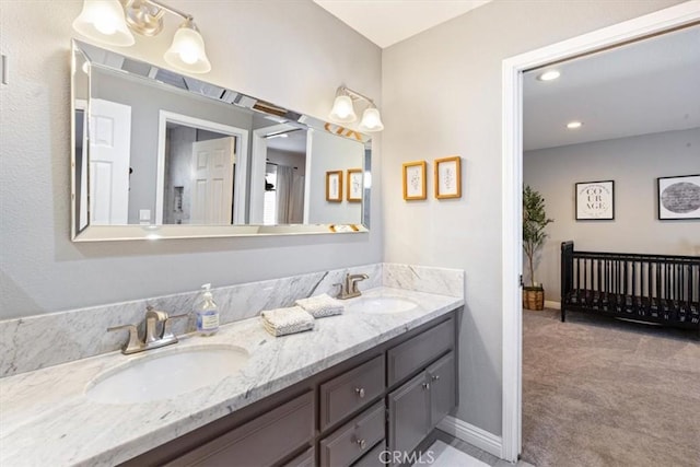 1174 Kingston St, Costa Mesa, CA 92626 - bathroom featuring double vanity and recessed lighting
