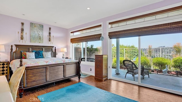 24965 Seagate, Dana Point, CA 92629 - bedroom with access to exterior, wood finished floors, and recessed lighting