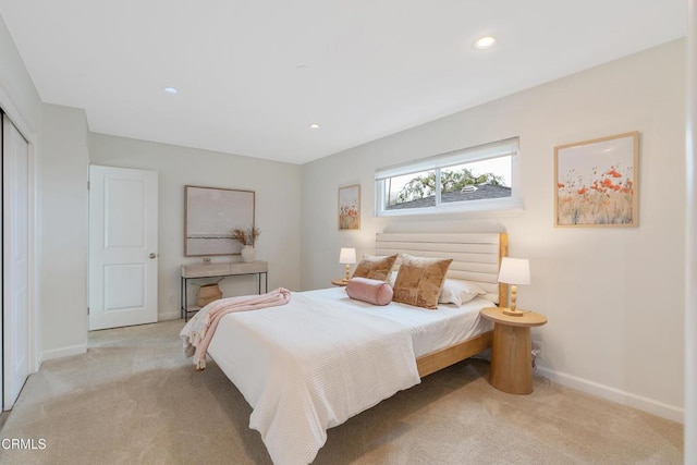 455 E Laurel Ave, Sierra Madre, CA 91024 - bedroom with carpet floors, recessed lighting, and a closet