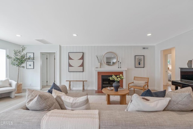 455 E Laurel Ave, Sierra Madre, CA 91024 - living room featuring a fireplace and recessed lighting