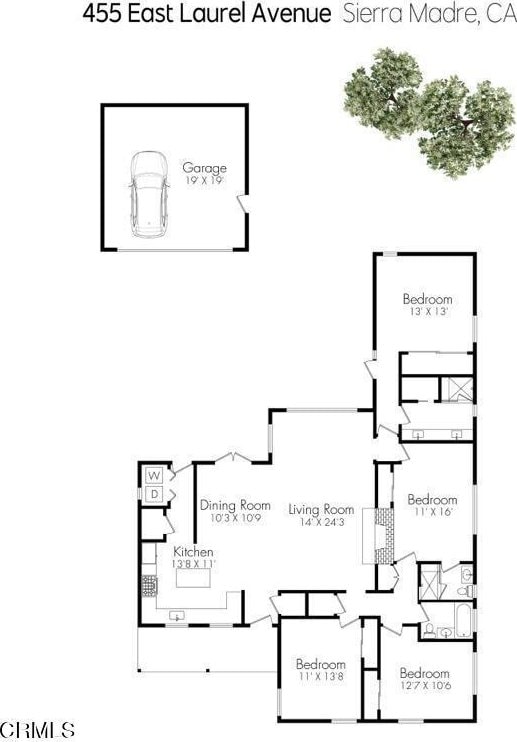 455 E Laurel Ave, Sierra Madre, CA 91024 - view of property floor plan