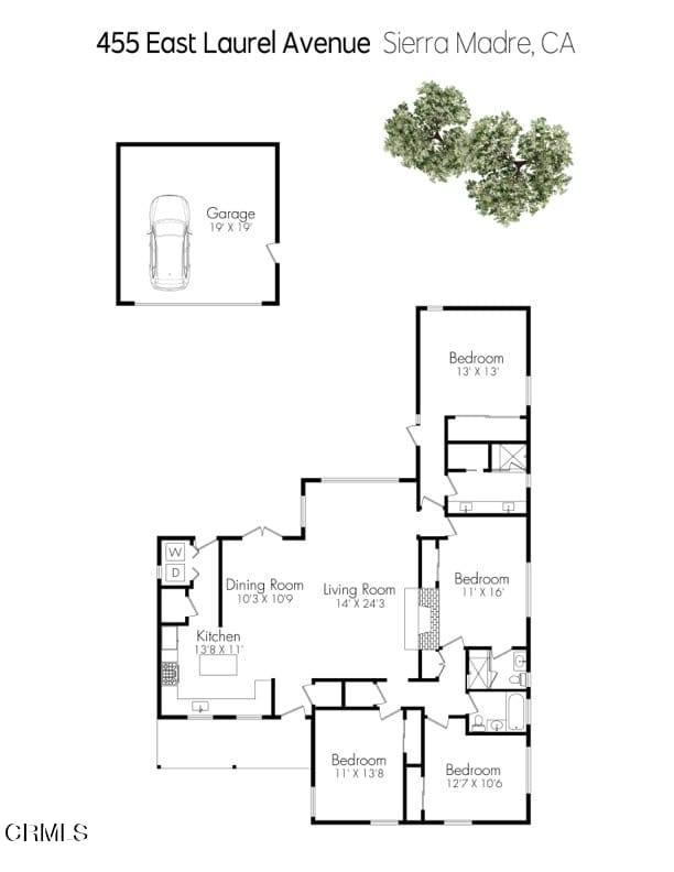 455 E Laurel Ave, Sierra Madre, CA 91024 - view of room layout