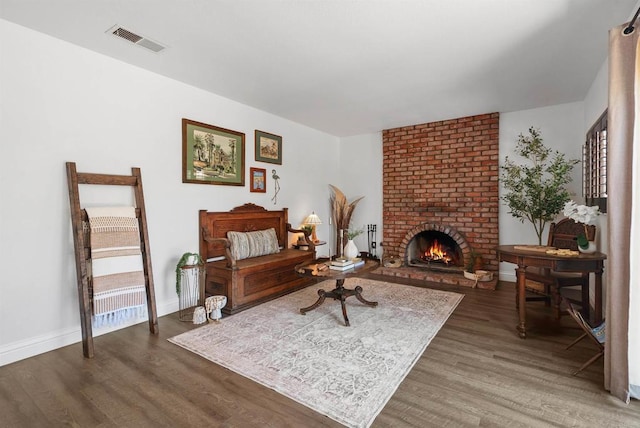 2046 Ups Cir, Oceanside, CA 92054 - living area featuring wood finished floors and a fireplace