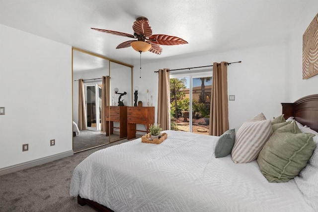 2046 Ups Cir, Oceanside, CA 92054 - carpeted bedroom with access to outside and a ceiling fan
