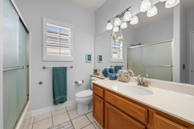 210 Belflora Way, Oceanside, CA 92057 - bathroom with vanity, tile patterned floors, and enclosed tub / shower combo
