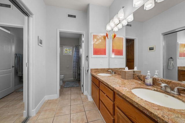 210 Belflora Way, Oceanside, CA 92057 - bathroom featuring tile patterned flooring, double vanity, and shower / bath combo