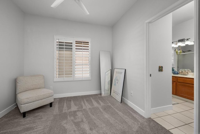 210 Belflora Way, Oceanside, CA 92057 - living area with a ceiling fan and light colored carpet