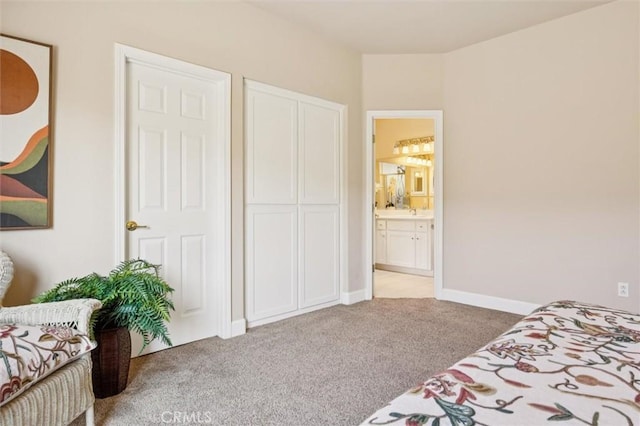 1432 Blackberry Ave, Arroyo Grande, CA 93420 - bedroom with light carpet, a closet, and ensuite bathroom