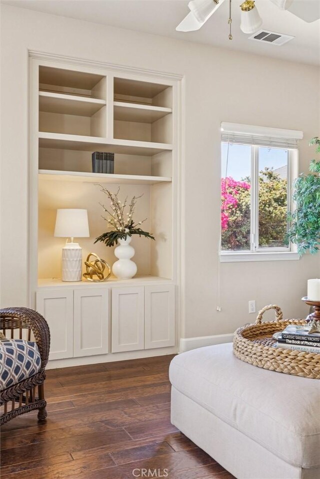1432 Blackberry Ave, Arroyo Grande, CA 93420 - living area featuring dark wood-style flooring and ceiling fan