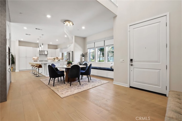 133 Denali, Lake Forest, CA 92630 - dining area with light wood-type flooring and recessed lighting
