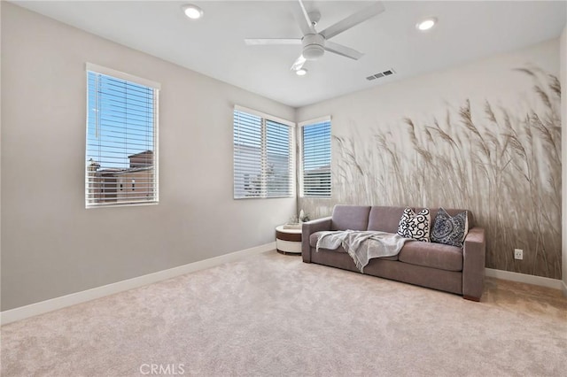 133 Denali, Lake Forest, CA 92630 - living area with carpet flooring, ceiling fan, and recessed lighting