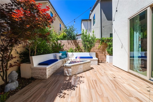 133 Denali, Lake Forest, CA 92630 - deck with an outdoor living space with a fire pit