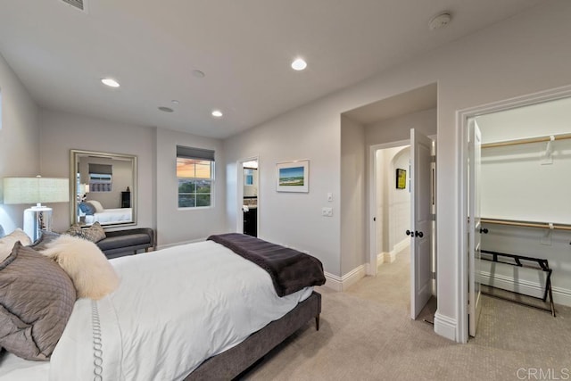 15614 S Chevy Chase, San Diego, CA 92127 - bedroom with light carpet, recessed lighting, a closet, and a spacious closet