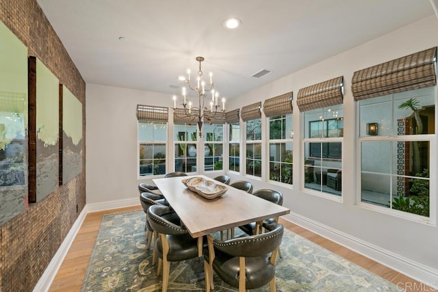 15614 S Chevy Chase, San Diego, CA 92127 - dining space featuring a chandelier, light wood-style flooring, and recessed lighting