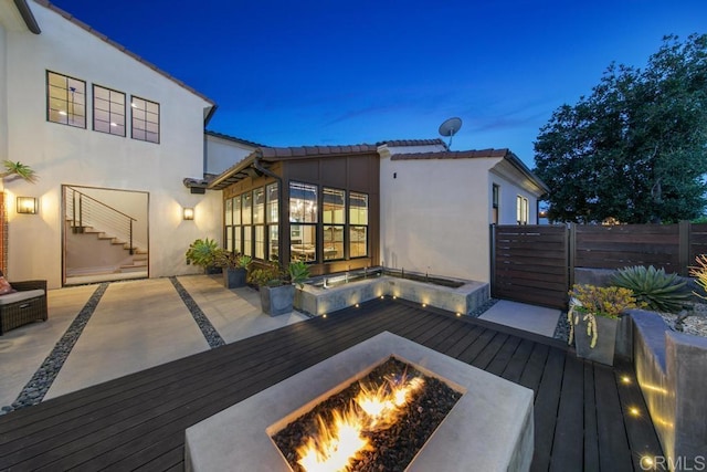 15614 S Chevy Chase, San Diego, CA 92127 - wooden deck with a fire pit