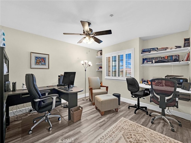 13906 Lexicon Ave, Sylmar, CA 91342 - office space featuring wood finished floors and ceiling fan