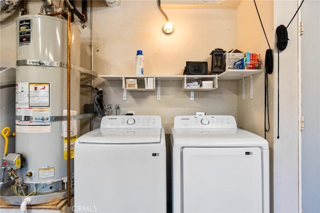 710 S Tourmaline Ct, Anaheim Hills, CA 92807 - laundry room with strapped water heater and washing machine and clothes dryer