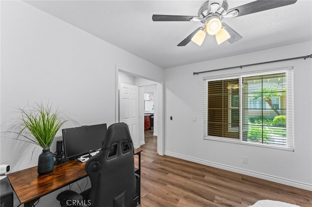 710 S Tourmaline Ct, Anaheim Hills, CA 92807 - office space with wood finished floors and a ceiling fan