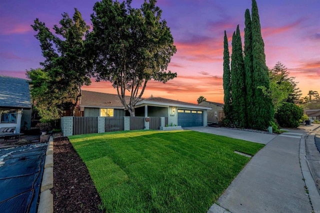 10437 Hermanos Rd, San Diego, CA 92124 - view of front facade with concrete driveway and a garage