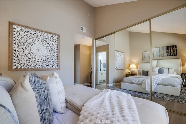 24482 Chrisanta Dr, Mission Viejo, CA 92691 - bedroom featuring a closet and high vaulted ceiling