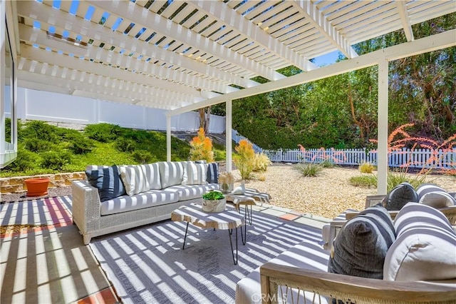 24482 Chrisanta Dr, Mission Viejo, CA 92691 - fenced backyard with outdoor lounge area, a patio, and a pergola