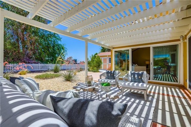 24482 Chrisanta Dr, Mission Viejo, CA 92691 - fenced backyard featuring outdoor lounge area, a shed, a patio, and a pergola