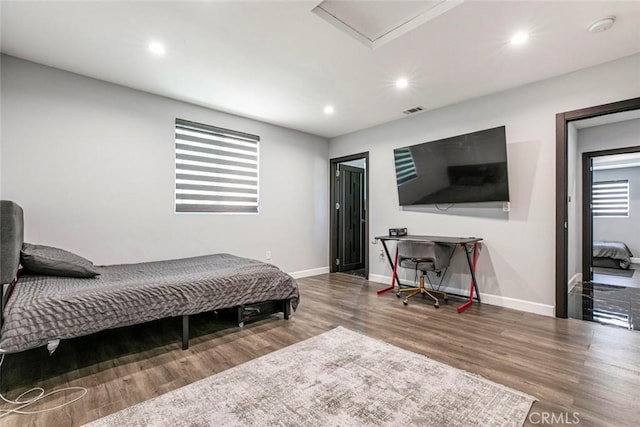 17800 Raymer St, Sherwood Forest, CA 91325 - bedroom with wood finished floors and recessed lighting
