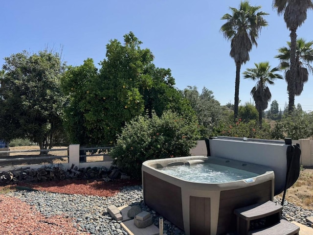 2605 Kauana Loa Dr, Escondido, CA 92029 - view of patio / terrace featuring a hot tub