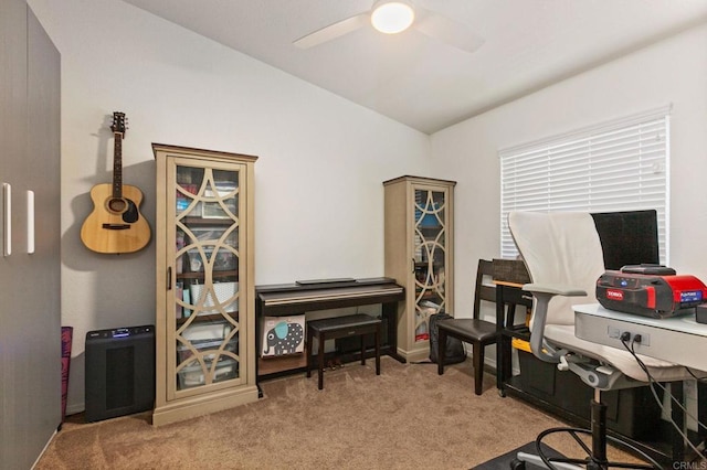2605 Kauana Loa Dr, Escondido, CA 92029 - office area with carpet floors and ceiling fan
