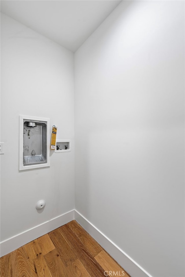 214 W Mariposa Unit B, San Clemente, CA 92672 - laundry room featuring washer hookup and wood finished floors
