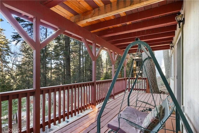28410 Altamont Ct, Lake Arrowhead, CA 92352 - view of wooden terrace