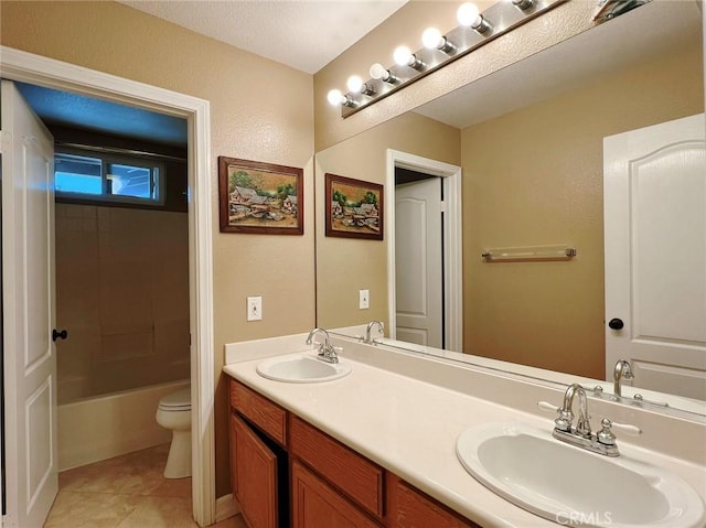 4717 Torrey Pines Dr, Chino Hills, CA 91709 - full bathroom with double vanity, tile patterned floors, and bathtub / shower combination
