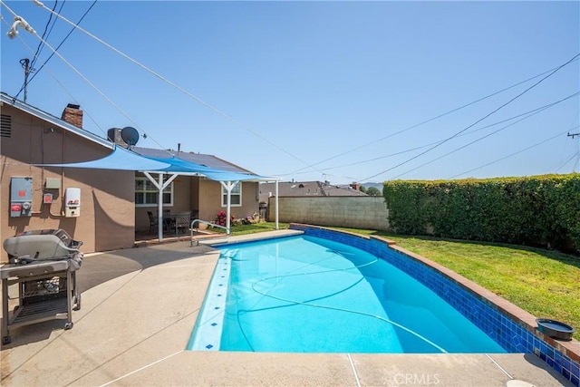 469 N Nearglen Ave, Covina, CA 91724 - view of swimming pool featuring a fenced backyard, grilling area, and a patio area