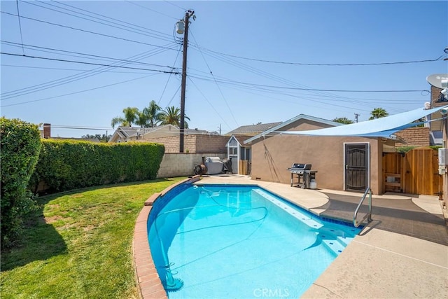 469 N Nearglen Ave, Covina, CA 91724 - view of pool with a fenced backyard, area for grilling, a patio, and a shed