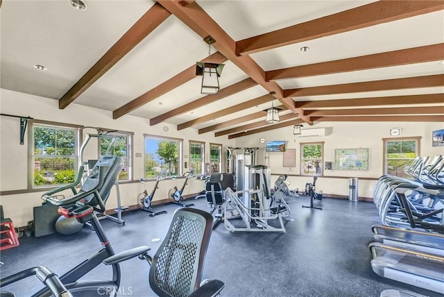 24934 Pine Creek Loop, Corona, CA 92883 - exercise room with baseboards and a wall mounted AC