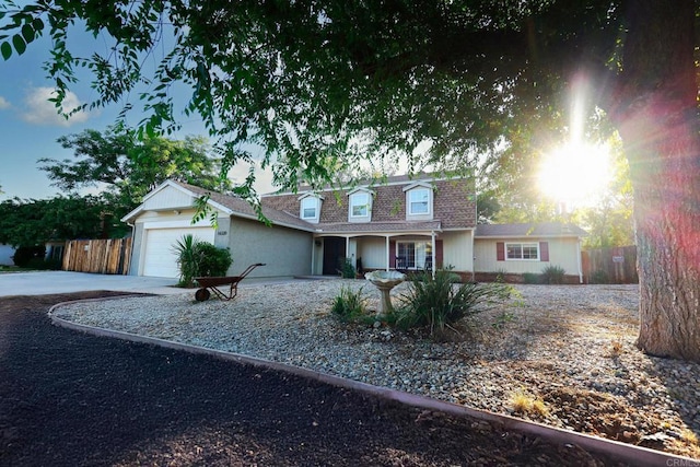 16320 Dartolo Rd, Ramona, CA 92065 - view of front of house with an attached garage, concrete driveway, and a shingled roof