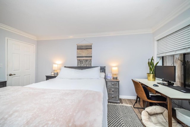 3773 1st Ave Unit 2, San Diego, CA 92103 - bedroom featuring crown molding, wood finished floors, and an office area