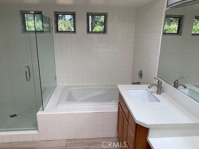363 Cleo St, Laguna Beach, CA 92651 - full bath with vanity, a garden tub, a stall shower, and plenty of natural light