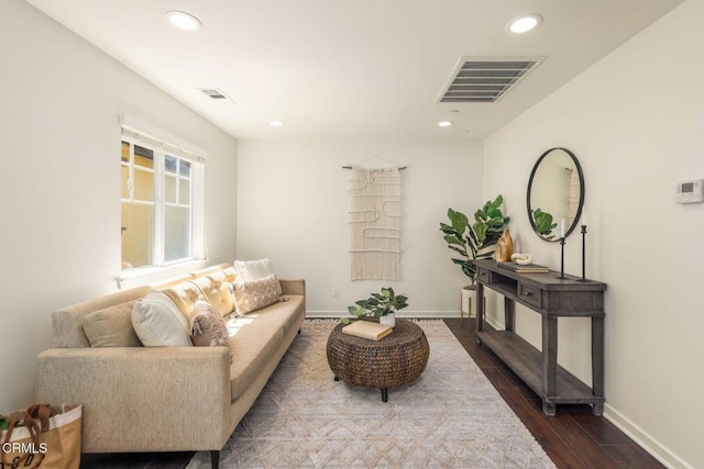 11570 Oakcrest Ave, Ojai, CA 93023 - living area with dark wood-style floors and recessed lighting