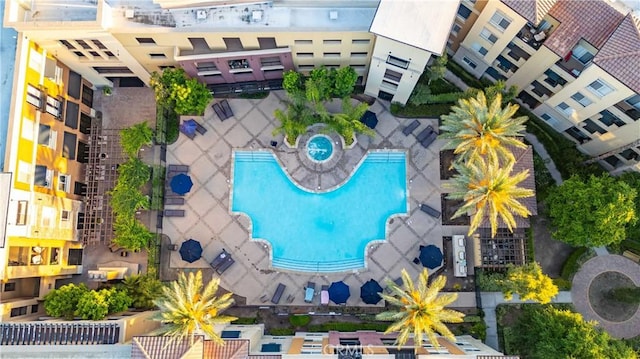 24545 Town Center Dr Unit 5201, Valencia, CA 91355 - bird's eye view of a pool