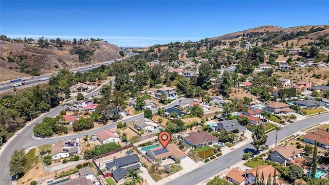 360 Carpio Dr, Diamond Bar, CA 91765 - aerial view of property's location with nearby suburban area and a mountainous background