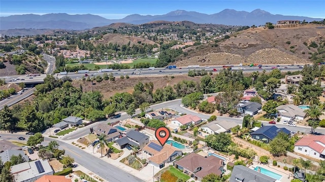 360 Carpio Dr, Diamond Bar, CA 91765 - aerial overview of property's location featuring mountains and nearby suburban area
