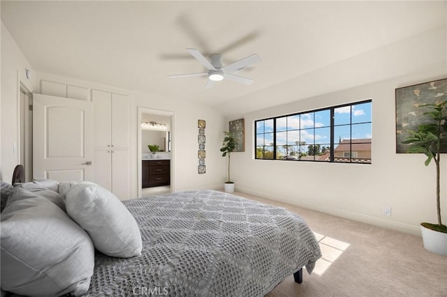 4161 Ricardo Dr, Yorba Linda, CA 92886 - bedroom featuring carpet floors, ceiling fan, and ensuite bath