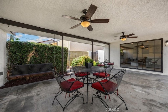 4161 Ricardo Dr, Yorba Linda, CA 92886 - view of patio with outdoor dining area and a ceiling fan