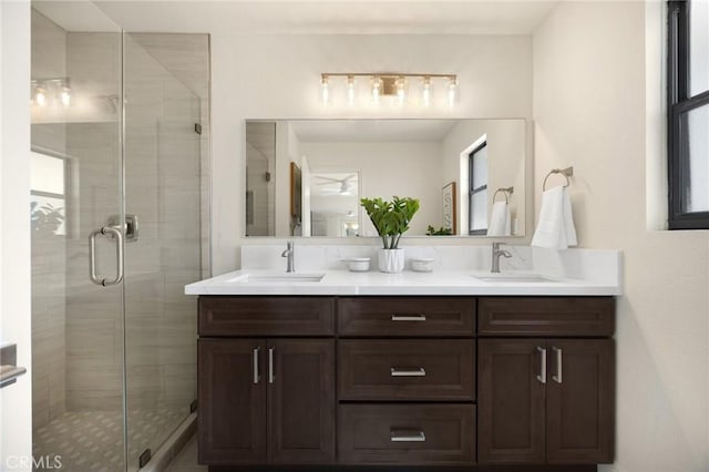 4161 Ricardo Dr, Yorba Linda, CA 92886 - bathroom featuring double vanity and a stall shower