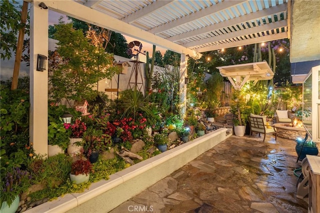 2172 N Pami Cir, Orange, CA 92867 - view of patio with an outdoor fire pit and a pergola